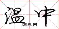龐中華溫中行書怎么寫