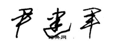 朱錫榮尹建軍草書個性簽名怎么寫