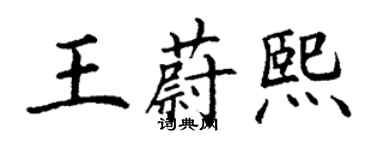 丁謙王蔚熙楷書個性簽名怎么寫