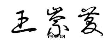 曾慶福王崇慶草書個性簽名怎么寫