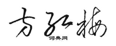 駱恆光方紅梅草書個性簽名怎么寫