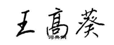 王正良王高葵行書個性簽名怎么寫