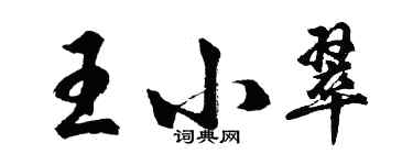 胡問遂王小翠行書個性簽名怎么寫