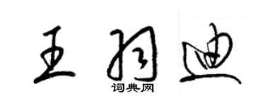 梁錦英王羽迪草書個性簽名怎么寫