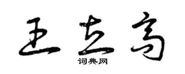 曾慶福王立高草書個性簽名怎么寫