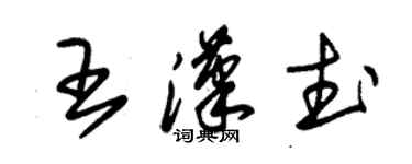 朱錫榮王漢武草書個性簽名怎么寫