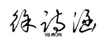 梁錦英徐詩涵草書個性簽名怎么寫