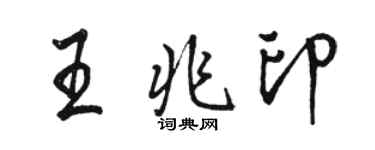 駱恆光王兆印行書個性簽名怎么寫