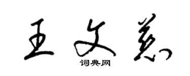 梁錦英王文慈草書個性簽名怎么寫