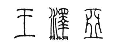 陳墨王澤亞篆書個性簽名怎么寫