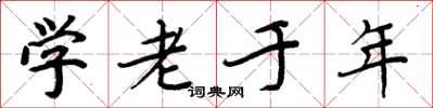 周炳元學老於年楷書怎么寫