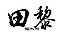 胡問遂田黎行書個性簽名怎么寫