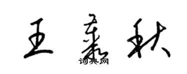 梁錦英王叢秋草書個性簽名怎么寫