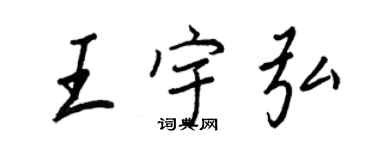 王正良王宇弘行書個性簽名怎么寫