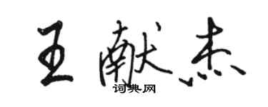 駱恆光王獻傑行書個性簽名怎么寫