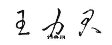 駱恆光王力君草書個性簽名怎么寫