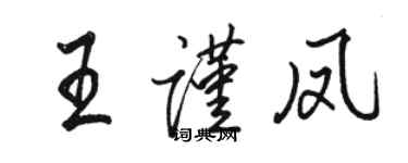 駱恆光王謹鳳行書個性簽名怎么寫