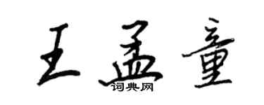 王正良王孟童行書個性簽名怎么寫