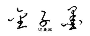 梁錦英金子墨草書個性簽名怎么寫