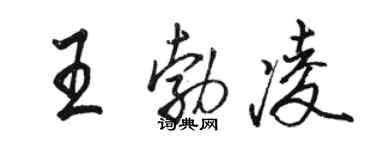 駱恆光王勃凌行書個性簽名怎么寫