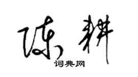 梁錦英陳耕草書個性簽名怎么寫