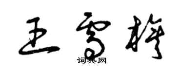 曾慶福王雪旗草書個性簽名怎么寫