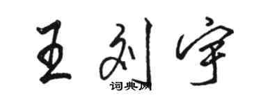 駱恆光王劉宇行書個性簽名怎么寫