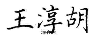 丁謙王淳胡楷書個性簽名怎么寫