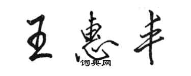 駱恆光王惠豐行書個性簽名怎么寫