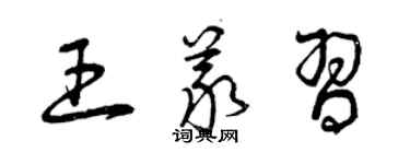 曾慶福王義習草書個性簽名怎么寫