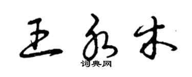 曾慶福王水木草書個性簽名怎么寫