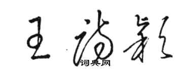 駱恆光王詩穎草書個性簽名怎么寫