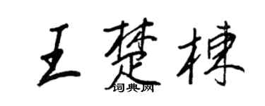王正良王楚棟行書個性簽名怎么寫