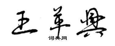 曾慶福王革興草書個性簽名怎么寫