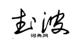 朱錫榮武波草書個性簽名怎么寫