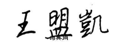 王正良王盟凱行書個性簽名怎么寫