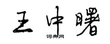曾慶福王中曙行書個性簽名怎么寫