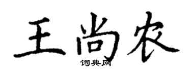 丁謙王尚農楷書個性簽名怎么寫