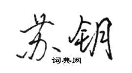 駱恆光蘇鑰行書個性簽名怎么寫