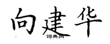 丁謙向建華楷書個性簽名怎么寫
