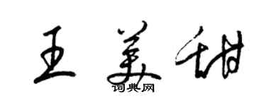 梁錦英王美甜草書個性簽名怎么寫