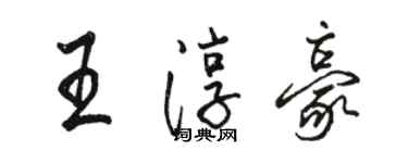 駱恆光王淳豪行書個性簽名怎么寫