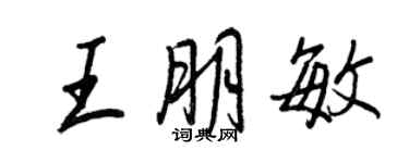 王正良王朋敏行書個性簽名怎么寫