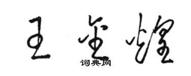駱恆光王金煌草書個性簽名怎么寫