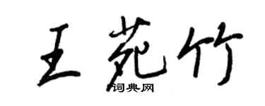 王正良王苑竹行書個性簽名怎么寫