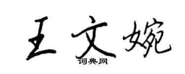 王正良王文婉行書個性簽名怎么寫