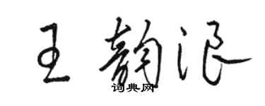 駱恆光王韻浪草書個性簽名怎么寫
