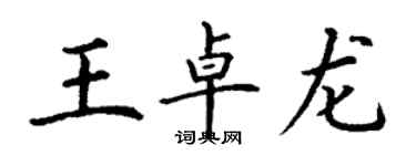 丁謙王卓龍楷書個性簽名怎么寫