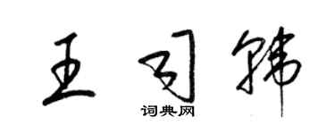 梁錦英王司韓草書個性簽名怎么寫