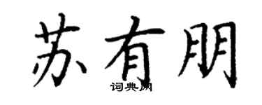 丁謙蘇有朋楷書個性簽名怎么寫